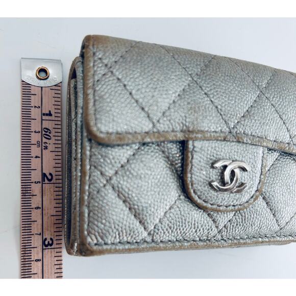 Chanel Metallic Caviar Quilted Flap Wallet SHW Series 31 2021 Authentic CoA - Picture 8 of 11